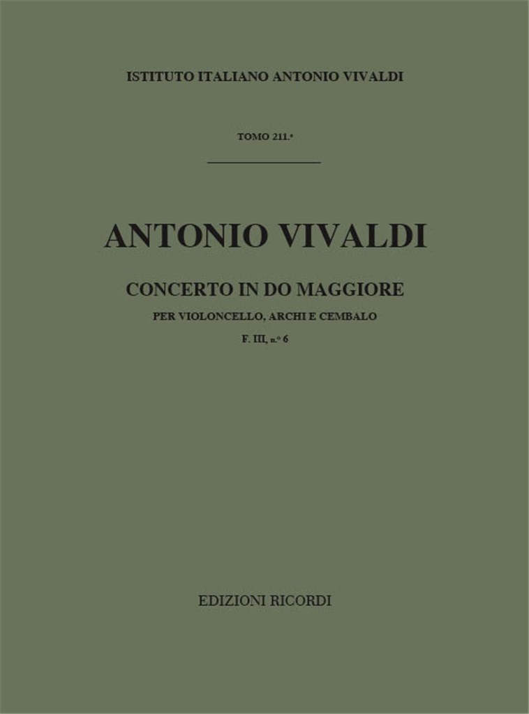 Concerti Per Vc., Archi E B.C.: In Do Rv 399